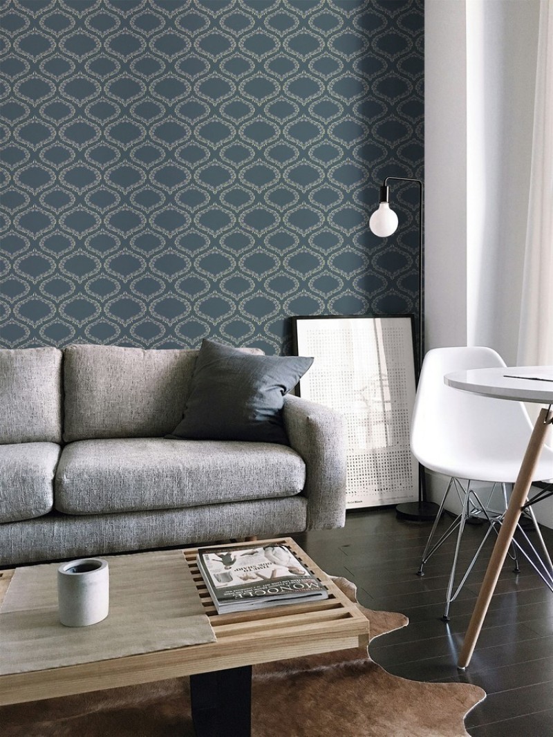 Bild på Färgsättning Ogee and Roses in Blue - 1033401-01 - 10540-01